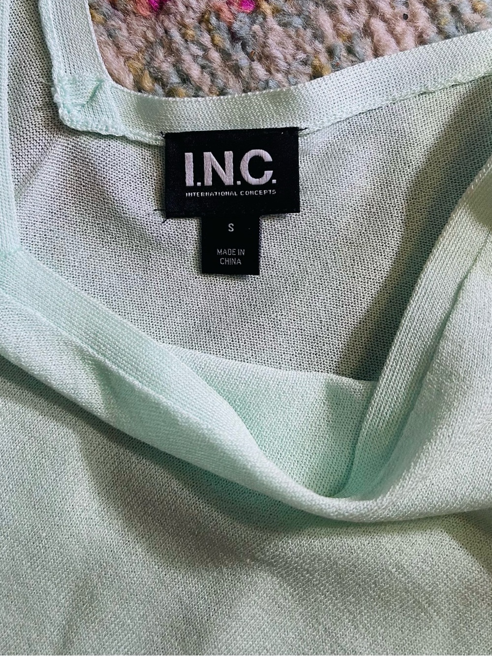 INC International Concepts Mint V-Neck Sweater